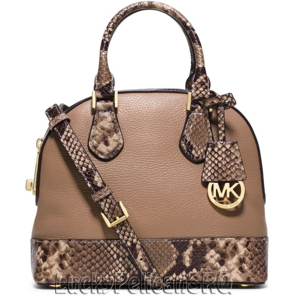 Michael Kors Handbags - Michael Kors Smythe Small Embossed-Leather Satchel
